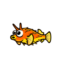 Orange pufferfish skin