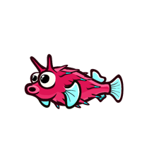 Pink pufferfish skin